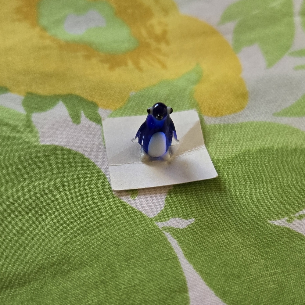 Vintage Miniature Glass Penguin Figurine
